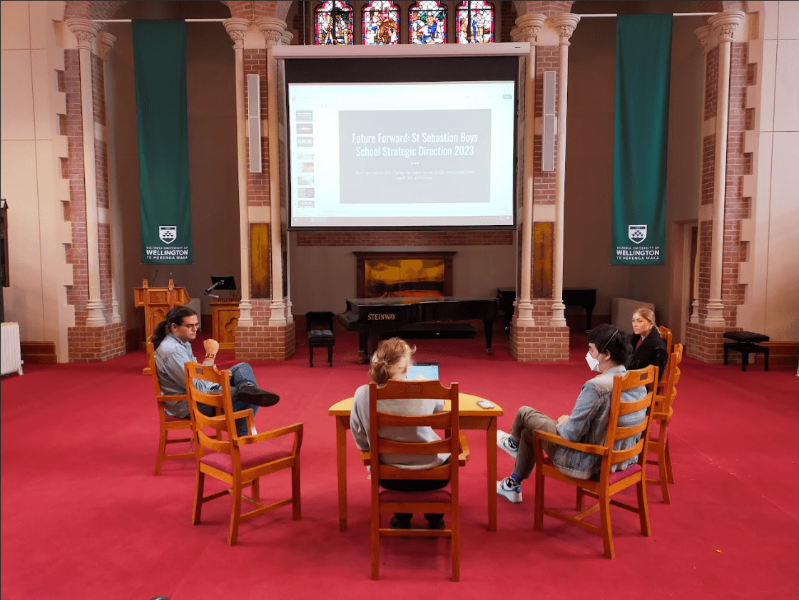 Theatre for Change students rehearse in the Hunter Council Chambers.png